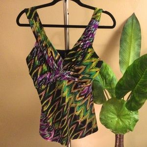 Bisou Bisou Tank Blouse Sz L